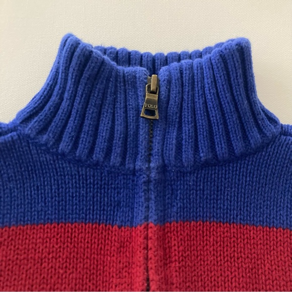 Polo Ralph Lauren Boys 5 Blue Red Stripe Pullover Sweater - Picture 5 of 7